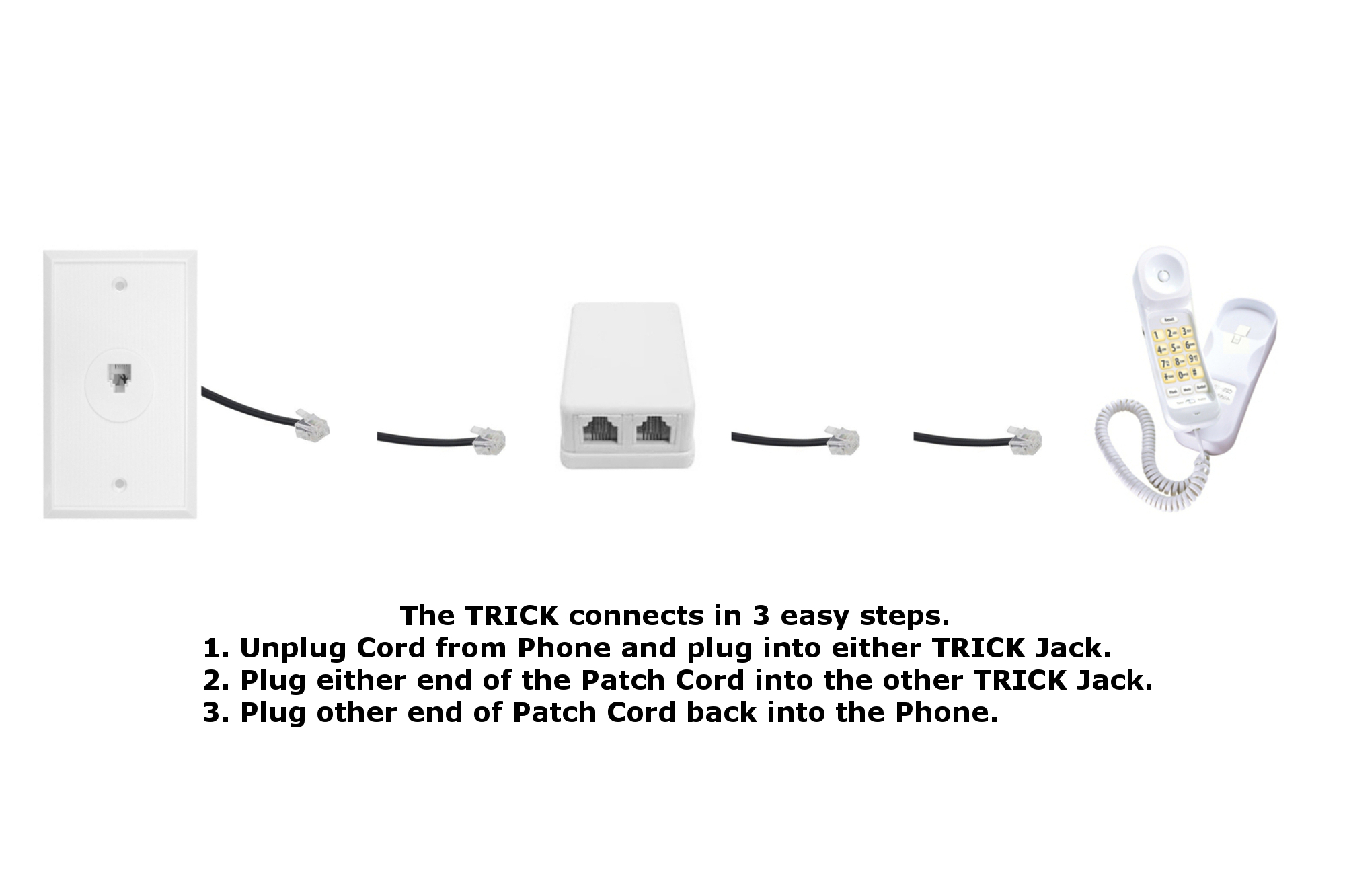 TRICK telephone on off cord switch,
disconnect kill landline phone cord ringer ringing